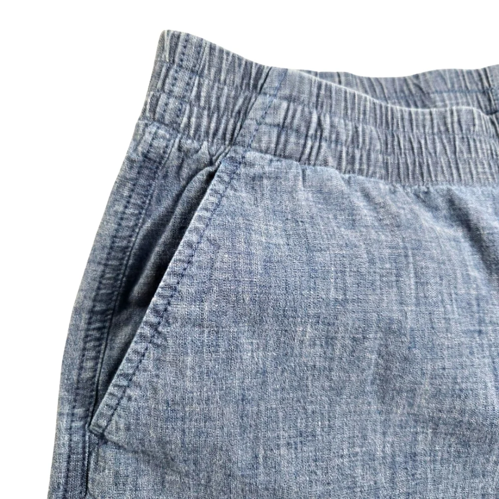 Lands End Mid-Rise Elastic‎ Waist Pull-On Cotton Shorts Pockets Size Small